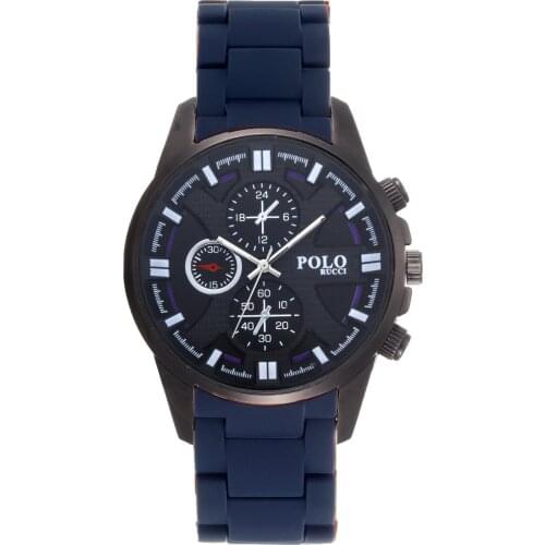 Polo Rucci 2207 Silicone Male Wrist Watch Case Diameter 42 mm Cord Color Navy Blue