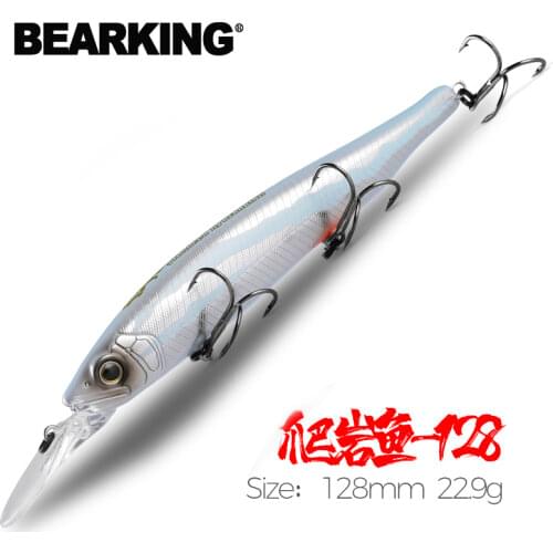 BEARKING 128mm 22.9g depth2 - 3m Wobbler Top fishing lures hard bait minnow quality hooks Fishing accessories for fishing tackle