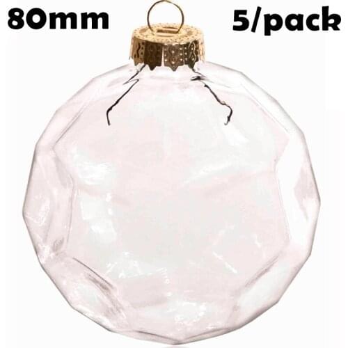 Promotion - 5/Pack, DIY Paintable Christmas Xmas Decoration Ornament 80mm Glass Golf Ball