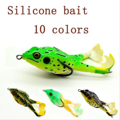 Ray Frog Fishing Lures, Double Propellers Silicone Bait with 2 Hooks, Artificial Soft Fish Catcher, 9cm