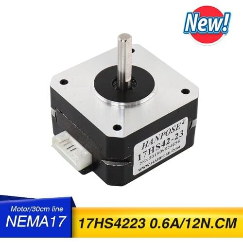 Free shipping 5pcs Nema17 Stepper Motor 17HS4223 0.6A 12N.CM 23MM 4-lead 42 step motor For 3D Printer Monitor Equipment