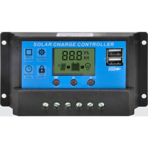 Solar controller LED LCD display 5v USB output 10A-30A street light controller ultra-low heat no damage to the controller