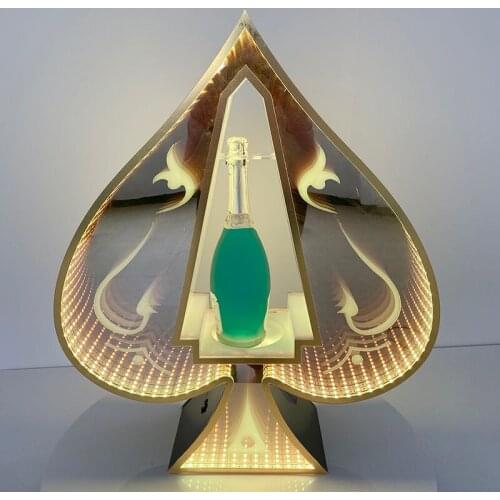 Modern mirror led wine bottle acrylic holder big display glorifier bottle presenter