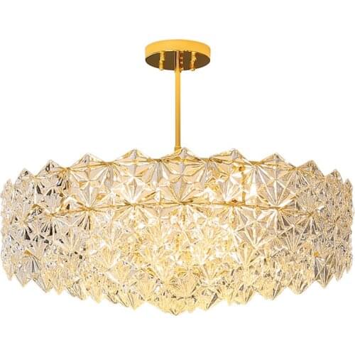 Light Luxury Glass Chandelier Living Room Lighting Creative Design Crystal Light Net Red Post-Modern Romantic Restaurant Lamps