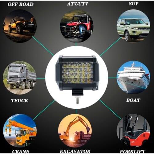 LED bar Work led light bar offroad motorcycle spot work light beam niva 4X4 12V 72W 24V 4inch led light for auto SUV tractor