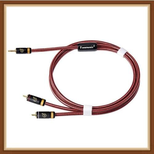 Fanmusic ZY-394 3.5 Stereo To 2RCA Signal Line Advanced Edition Cable