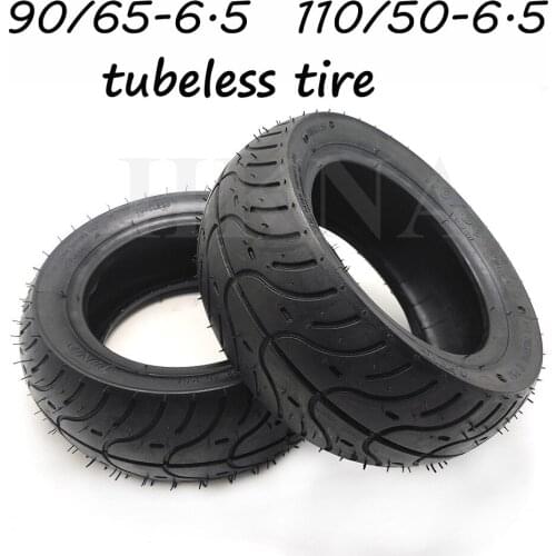 Thickened 90/65-6.5 Vacuum Tire 110/50-6.5 Tubeless Tyre for 47cc/49cc Mini Pocket Bike Gas Electric Scooter Front/rear Tires