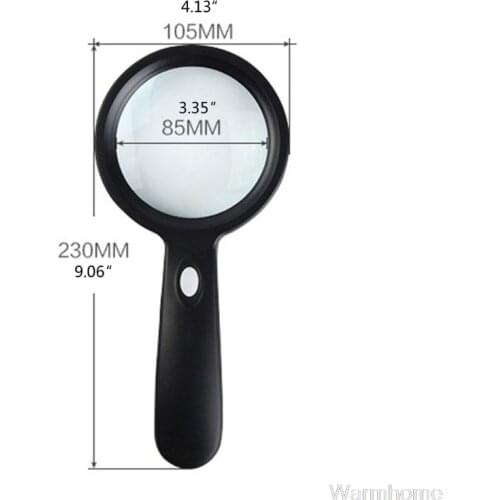 Lighted Magnifying Glass-10X Hand held Large Reading Magnifying Glasses with 12 LED Illuminated Light for Seniors O09 20