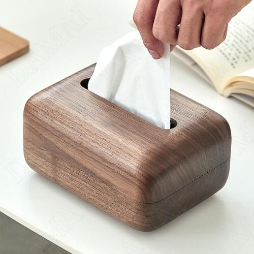 Simplicity Solid Wood Tissue Boxes Living Room Decor Napkin Boxes Bedroom Tissues Organizer Home Decoration Modern Ornaments