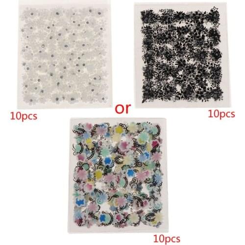 10 Sheets 3D Design Nail Art Transfer Stickers Manicure Tips Decal Decoration 652C