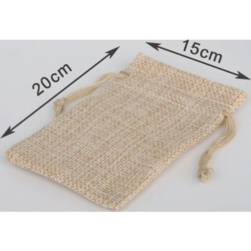10pcs 15x20cm Linen Cotton Drawstring Bag Jewelry Bag Decorative bags Christmas/Wedding Gift Pouch Product Packaging Bags