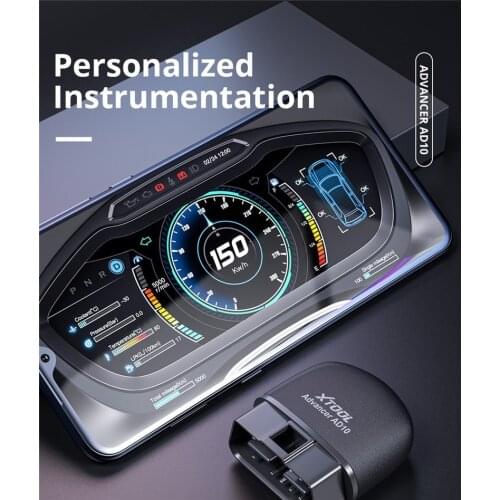 AD10 OBD2 Diagnostic Scanner EOBD Bluetooth ELM327 Code Reader With Different Meter Shows With HUD Head Up Display For Android