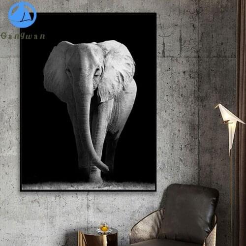 DIY photo custom diamond mosaic black white elephant embroidery painting full drills square round stones cross stitch home decor