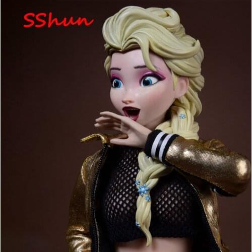AS043 1/6 Scale Female Movable Eyes Girl Elsa Head Sculpt With Golden Hair Model Toys For 12'' Action Figure Body DIY Accessorie