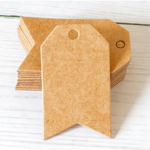 50pcs 3x5cm Blank Kraft Paper Tag DIY Wedding Birthday Party Decor Gift Tags Candy Box Packaging Label Hang Tag Craft Paper Card