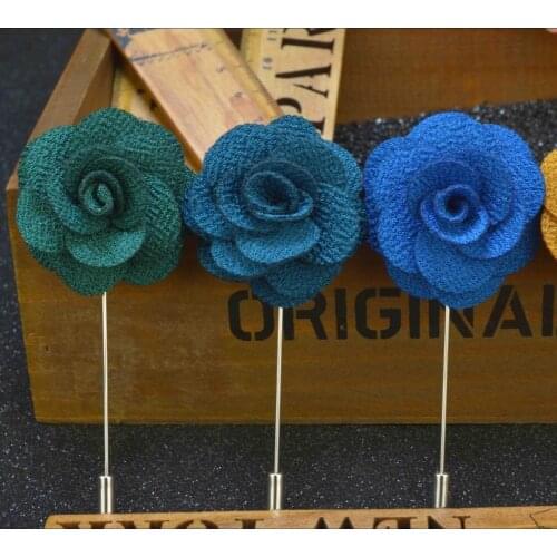 Camellia Flower Lapel Pin Brooch Handmade Flower Pin for Men Fashion Wedding Boutonniere