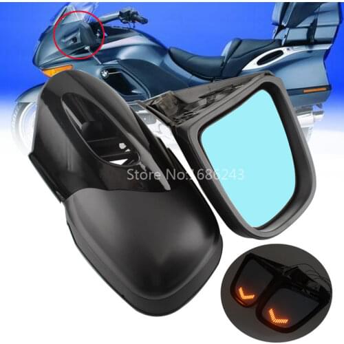 Matt Black Motorcycle Rearview Fairing Mount Side Mirrors With LED Turn Signals Light For BMW K1200 K1200LT K1200M 1999-2008