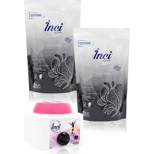 Pearl waxing Black 2 PCs 200 grams (total 400 gram) + waxing heater machine hard beads wax, hair removal, painlessly bezsiz waxing