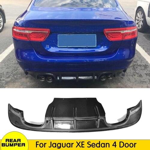Carbon Fiber/FRP Rear Bumper Lip Diffuser For Jaguar XE Sedan 4-Door 2015 2016 2017 Car Bumper Apron Guard Plate