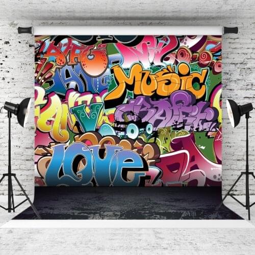 Comic Graffiti Photographic Background Vinyl Cloth Photo Backdrops for Portrait Baby Shower New Born Children Photo Shoot