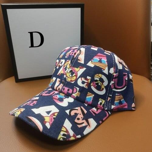 HT203 2021 New Cotton Letter And Cartoon Printed Embroidery Baseball Cap Hip Hop Outdoor Snapback Caps Adjustable Hats
