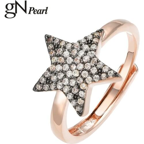GN Pearl Five-Pointed Star Rings Luxury Zircon Gift Jewelry For Women Girls Birthday Party Classic Fashion Accessories