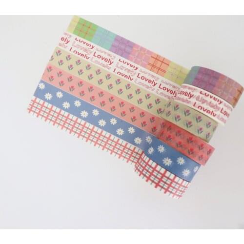 Korean INS Tulip Check Sticker Washi Tape DIY Scrapbook Hand Account Decoration Sticker Original Tape Decorat Office