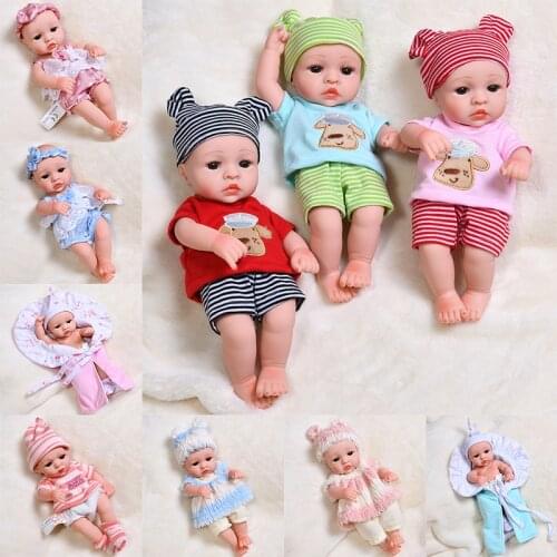 35CM Open Eyes Reborn Baby Doll Full Silicone Body Baby Dolls No Function Soft Lifelike Real Reborn Bebe Toys NO Hair girl Doll