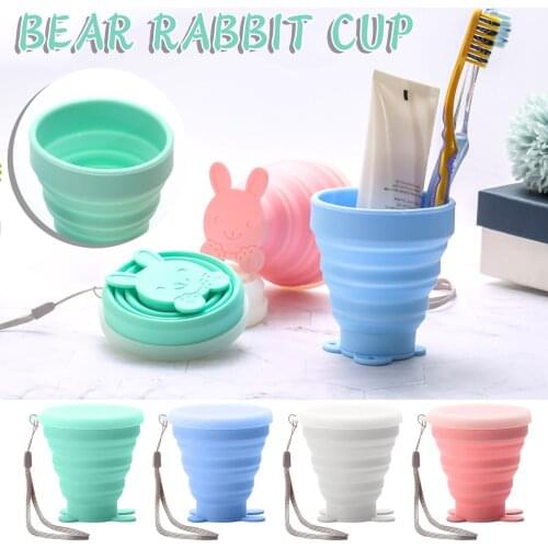 Small Mini Telescopic Portable Silicone Folding Cup With Dstproof Cover Outdoor Coffee Cups Children Travel Drink Water Copa