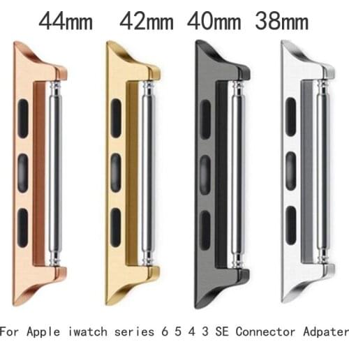 10Pcs Metal Connector Adpater For Apple Watch band 44 40 42 38mm iwatch series 6 5 4 3 2 SE Stainless Steel adaptor Accessories