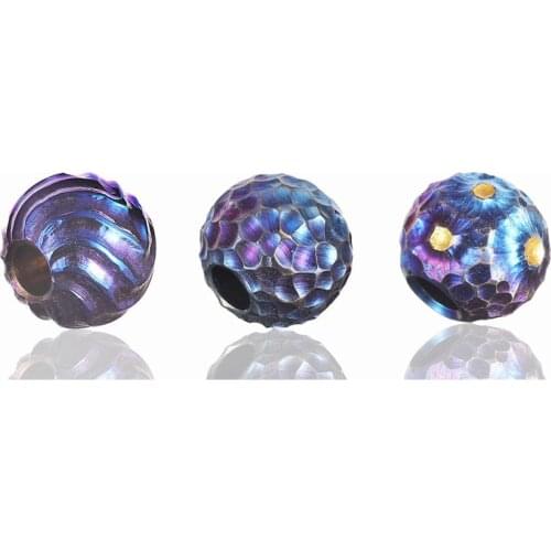 Meteorite Bead Paracord Accessories Titanium Knife Beads Ball Shape Umbrella Rope Keyring Bracelet DIY Bead