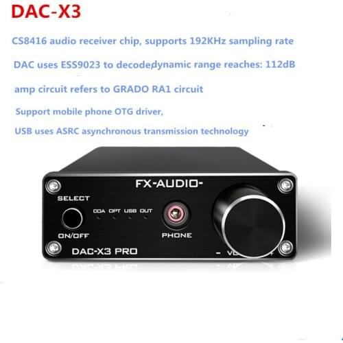 NEW MINI DAC-X3 CS8416 + ES9023 Fiber Coaxial USB Decoder 24BIT / 192Khz DAC Headphone Decoder audio amplifiers