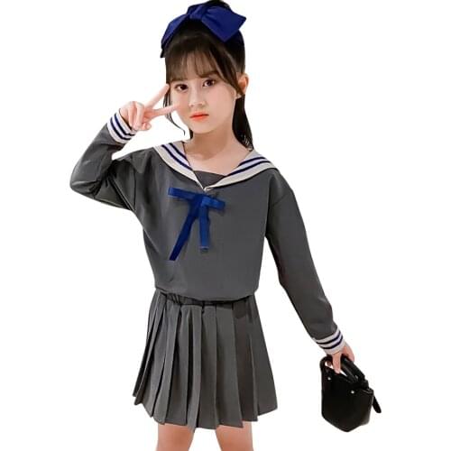 Clothes For Girls Blouse + Skirt Teenage Girls Clothing Patchwork Girls Clothes Set Spring Autumn Childrens Clothing