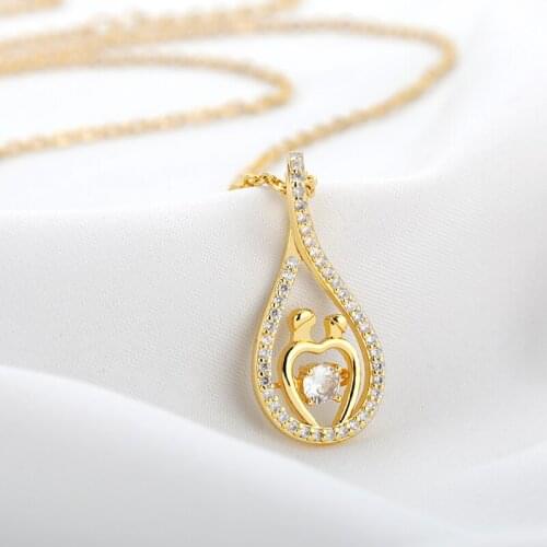 Necklace For Women Family Warm Sweet Fashion Romantic Rose Gold Silver Colour Infinite Love CZ Zircon Couple Pendants Chain Gift