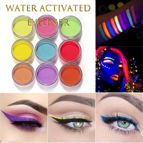 21 Colors Water color Eyeliner UV Light Neon Pastels Eyeliner Pastel Black Light UV Reactive Eyeliner Glow in Dark Eye liner