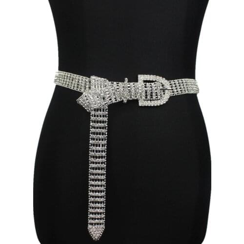 Luxury Rhinestone Wide Belt Silver Bling crystal Waist Belt For Wedding Evening Party Dress 2020 Fashion Womens Bridal Belt