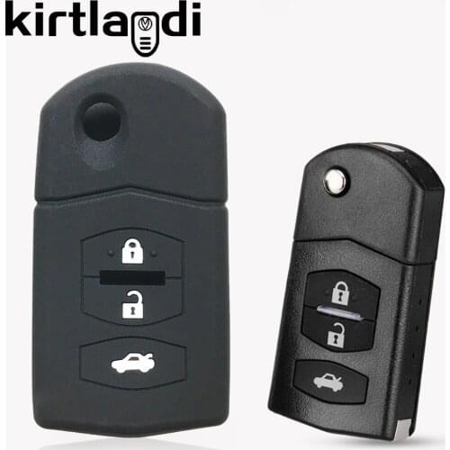 Silicone Key Case Cover Holder for Mazda 2 3 6 Demio 2007-2012 3 Button Remote Auto Accessories Car Styling Key Cover Shell Cap
