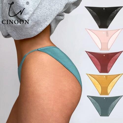 CINOON Cotton Panties Female Underpants Sexy Panties For Women Briefs Underwear Low-Rise Pantys Breathable Lingerie 5 Color