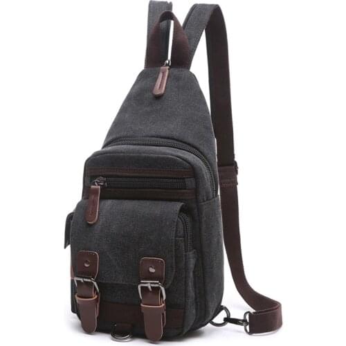 Vintage Men Backpack Fashion Body Messenger Cross Bag Bicycle Man Canvas Shoulder Backpack Sling Chest Single Rucksack Knapsack