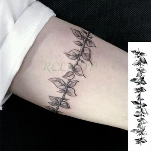 Waterproof Temporary Tattoo Sticker Flower Vine Leaves Plant Fake Tatoo Personality Flash Waist Arm Foot Tatto for Women Men
