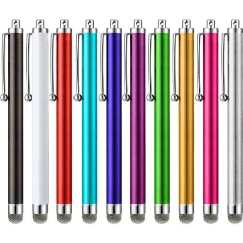 10pcs/set) Mesh Fiber Capactive Pen Colorful Fiber Touch Screen Stylus Pens for Iphone Ipad Samsung Smart Tablet Drop Shipping