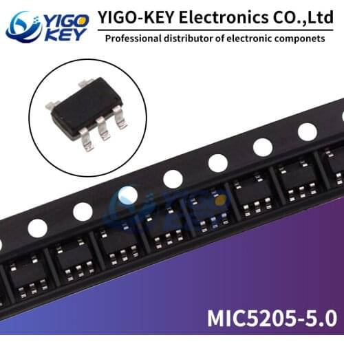 100PCS MIC5205-5.0 SOT23-5 MIC5205-5.0YM5 SOT MIC5205 5V KB50 SMD New and Original
