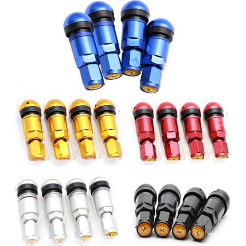 4PCS Universal Car Tubeless Valves Aluminum Alloy Air Bicycle Tire Valve Stems Caps Tyre Wheel Round Cover Auto Accessories