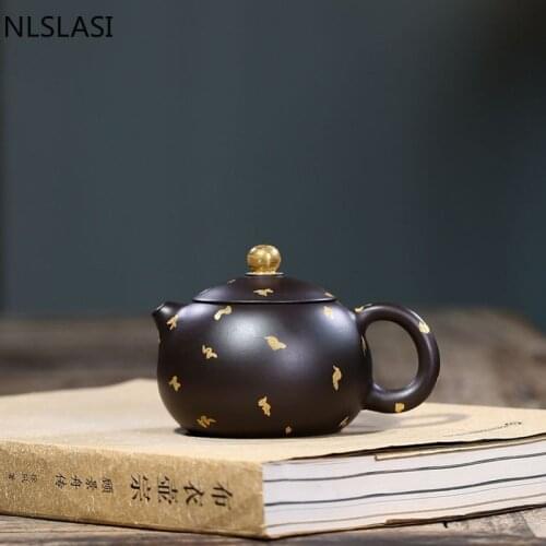 Authentic Yixing tea pots Purple Clay filter Teapot Raw ore black mud xishi kettle Handmade Boutique Customized Teaware 140ml