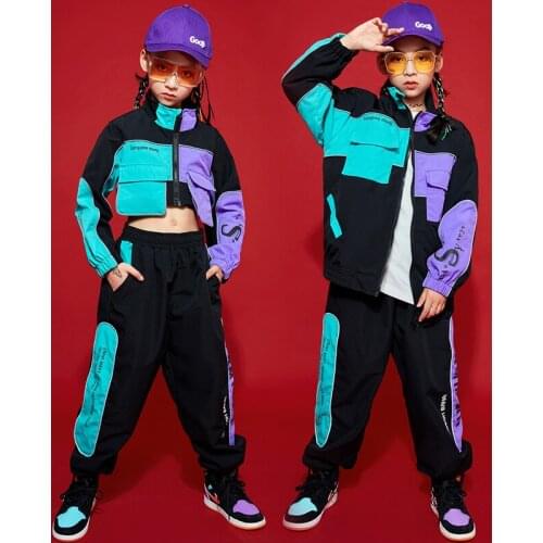 Kids Hip Hop Clothing Sweatshirt Oversized Long Sleeve Tops Camo Cargo Pants for Girls Boys Jazz Dance Costume Clothes Wear