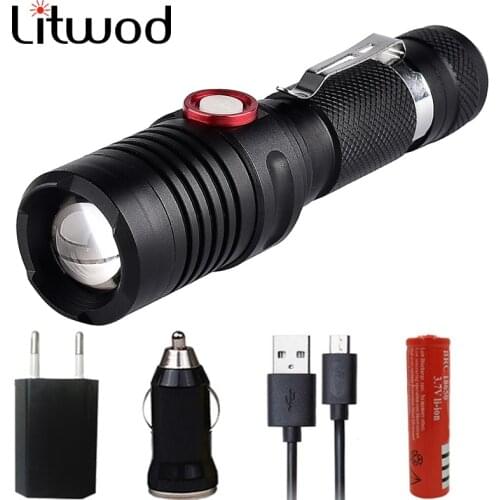 Hunting Light Led Flashlight Torch 4000 Lumens Shock Resistant,Hard Defense Bulbs Rechargeable Litwod Stepless Dimming