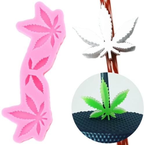 Pot Leaves Straw Topper Silicone Mold Maple Leaf Candy Chocolate Fondant Cake Decorating Tools DIY Keychain Epoxy Resin Moulds