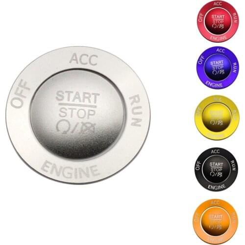 Engine Start Stop Button Knob Cover + Ring Trim Accessories for 2015-2020 Dodge Challenger Charger