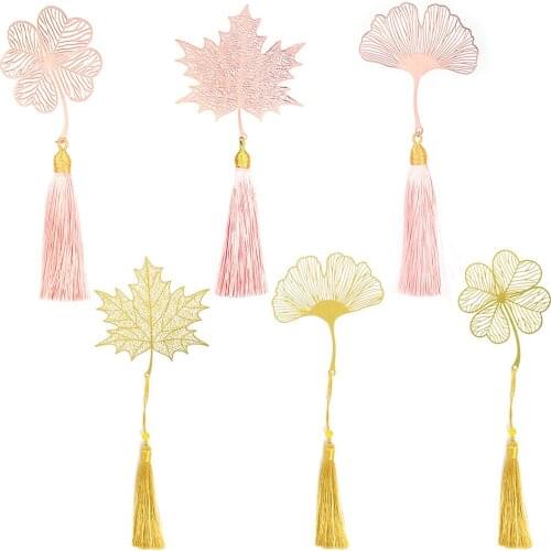 Chinese Style Metal Bookmark Leaf Vein Tassel Bookmark Student Cultural Creative Gift Stationery Supply For Teachers Students