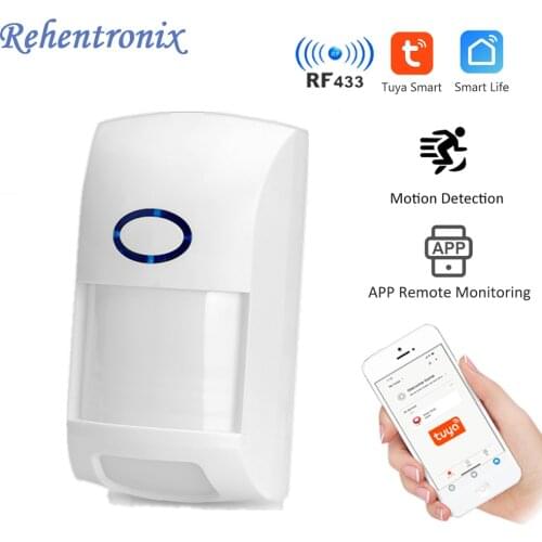 Tuya Mini Infrared Motion Detector RF433 HZ Wireless Human Body Sensor Smart Home PIR Motion Sensor Anti-theft Alarm System